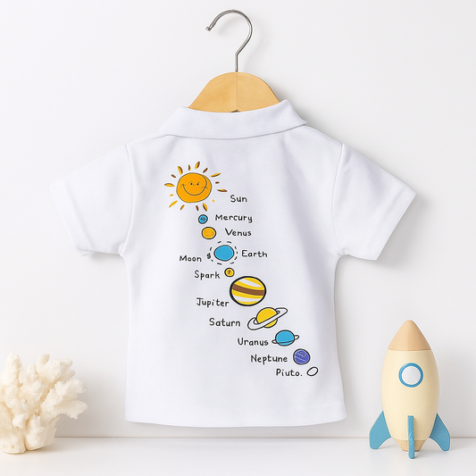 White Baby Polo T-Shirt and Short Set – Summer Cotton Tee for Boys & Girls