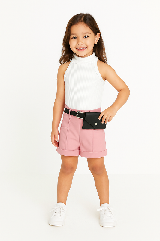 Halter Top & Belted Shorts Set