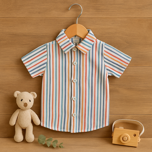 Premium Kids Cotton Shirt Combo – Fun Prints & Stripes (Set of 3)