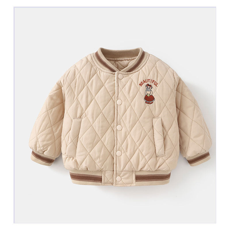 Kids Quilted Bomber Jacket - Beautiful Embroidery