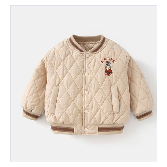 Kids Quilted Bomber Jacket - Beautiful Embroidery