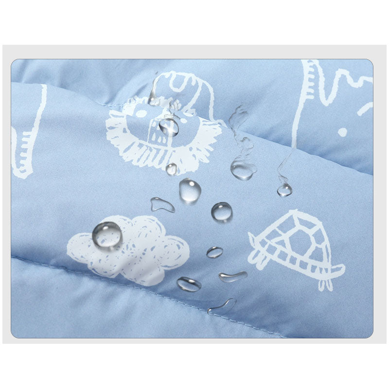 Kids Printed Puffer Jacket with Bear Ears & Fleece Lining