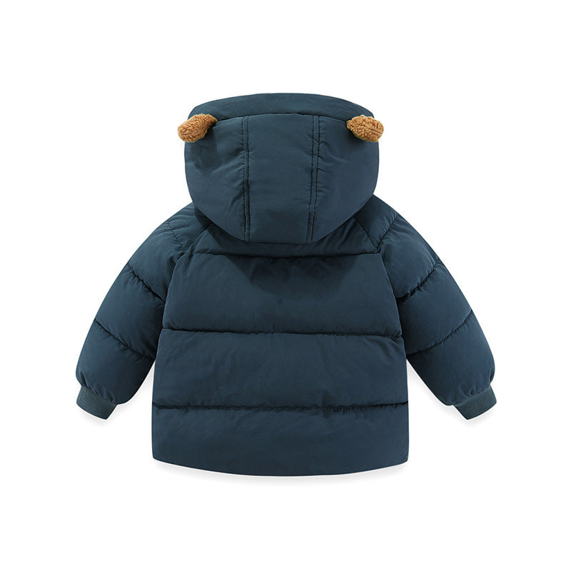 Warm Hooded Puffer Coat with Bear Ears